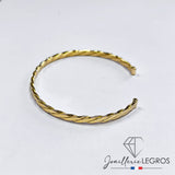 Bijou Bracelet homme jonc torsadé tressé en or 18 carats joaillerie legros bijouterie
