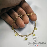 Bijou Bracelet Or Jaune 18 Carats Femme - Fin avec Breloques Pastilles joaillerie legros bijouterie