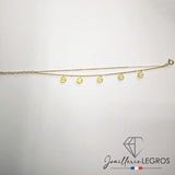 Bijou Bracelet Or Jaune 18 Carats Femme - Fin avec Breloques Pastilles joaillerie legros bijouterie