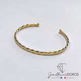 Bijou Bracelet homme jonc torsadé tressé en or 18 carats joaillerie legros bijouterie