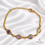 Bracelet saphir multicolore en or jaune 18 carats