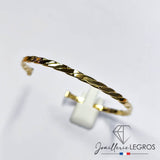 Bijou Bracelet homme jonc torsadé tressé en or 18 carats joaillerie legros bijouterie