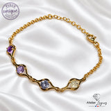 Bracelet saphir multicolore en or jaune 18 carats