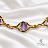 Bracelet saphir multicolore en or jaune 18 carats
