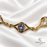 Bracelet saphir multicolore en or jaune 18 carats