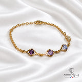 Bracelet saphir multicolore en or jaune 18 carats