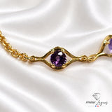 Bracelet saphir multicolore en or jaune 18 carats