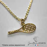 Bijou Pendentif Raquette de Tennis en or 18 carats joaillerie legros bijouterie