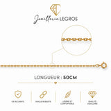Chaîne forçat diamantée 1,4 mm or jaune 18 carats