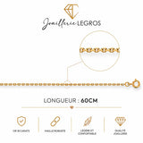 Chaîne forçat diamantée 1,4 mm or jaune 18 carats