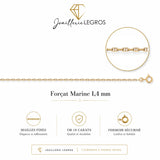 Chaîne forçat marine 1,4 mm or jaune 18 carats