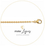 Chaîne or jaune maille forçat ronde 1,7 mm 18 carats