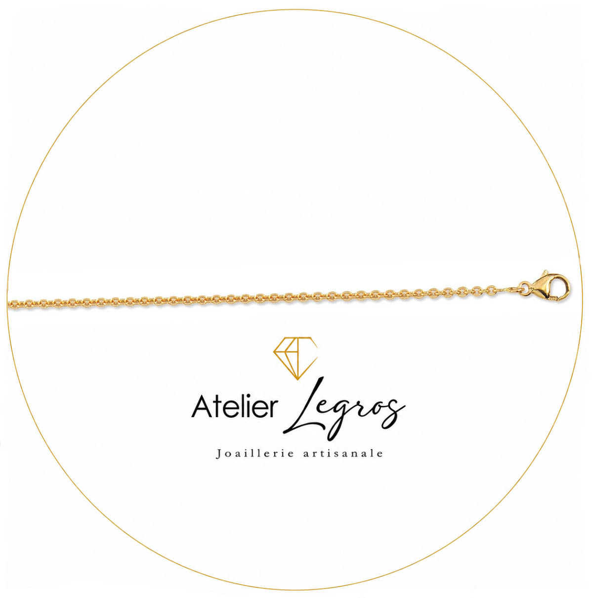 Bijou Chaîne or jaune maille forçat ronde 1,7 mm 18 carats joaillerie legros bijouterie