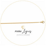 Chaîne or jaune maille forçat ronde 1,7 mm 18 carats