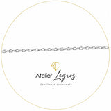 Chaîne forçat diamantée 1,2 mm or blanc (or gris) 18 carats