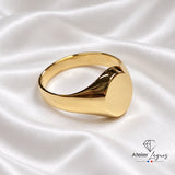 Bijou Chevalière en or jaune 18 carats initiales à graver table ovale joaillerie legros bijouterie