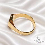 Bijou Chevalière en or jaune 18 carats initiales à graver table ovale joaillerie legros bijouterie