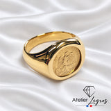 Bijou Bague pièce de Monnaie Mexique 2 pesos Or Chevalière Homme Femme joaillerie legros bijouterie