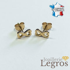 Bijou Boucles d'oreilles infinis coeurs en or jaune 18 carats joaillerie legros bijouterie