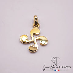 Bijou Pendentif Croix Basque en Or 18 Carats - Lauburu en or joaillerie legros bijouterie