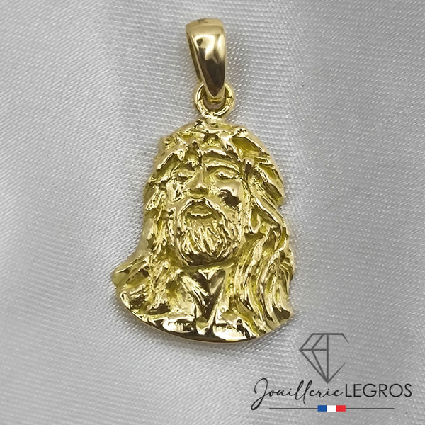 Breloque/Pendentif Jésus En Or Blanc 10 Carats - Avec Pierres - Neuf Sans Boîte