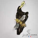 Bijou Pendentif Abeille en or jaune et blanc 18 carats bijou citrine joaillerie legros bijouterie