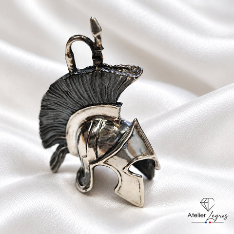 Bijou Pendentif casque spartiate en argent 925 joaillerie legros bijouterie