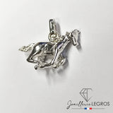 Bijou Pendentif cheval au galop en argent 925 joaillerie legros bijouterie