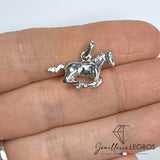 Bijou Pendentif cheval au galop en argent 925 joaillerie legros bijouterie