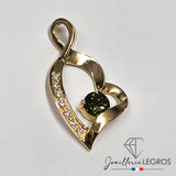 Bijou Pendentif cœur en or jaune 18 carats, saphir & diamants joaillerie legros bijouterie