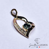 Bijou Pendentif cœur en or rose 18 carats, saphir & diamants joaillerie legros bijouterie