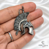 Bijou Pendentif casque spartiate en argent 925 joaillerie legros bijouterie