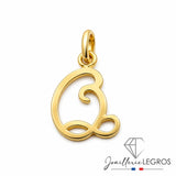 Bijou Pendentif lettre initiale en or jaune 18 carats joaillerie legros bijouterie