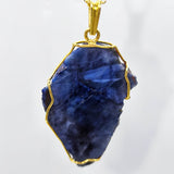 Bijou Pendentif or jaune 18 carats avec tranche de saphir joaillerie legros bijouterie
