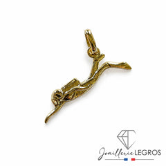 Bijou Pendentif Plongeur en Or Jaune 18 Carats Bijou Plongée Sous-Marine joaillerie legros bijouterie