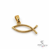 Bijou Pendentif poisson Jésus (Ichthys) en or jaune 18 carats joaillerie legros bijouterie