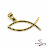 Bijou Pendentif poisson Jésus (Ichthys) en or jaune 18 carats joaillerie legros bijouterie