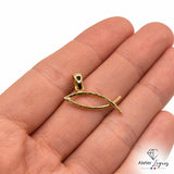 Bijou Pendentif poisson Jésus (Ichthys) en or jaune 18 carats joaillerie legros bijouterie