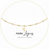 Bijou Sautoir chaîne boules diamantées en or jaune 18 carats 750/1000 70 cm joaillerie legros bijouterie