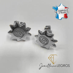 Bijou Boucles d'oreilles soleil spirales en argent 925 joaillerie legros bijouterie