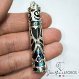 Bijou Pendentif Labradorite tiki floral inspiration tiki polynésien Argent 925 joaillerie legros bijouterie