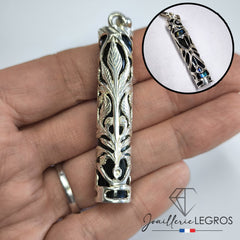 Bijou Pendentif Labradorite tiki floral inspiration tiki polynésien Argent 925 joaillerie legros bijouterie