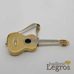 Bijou Pendentif Guitare Acoustique Or Jaune Or Blanc joaillerie legros bijouterie