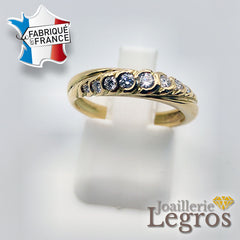 Bijou Bague farandole de diamants en or jaune joaillerie legros bijouterie