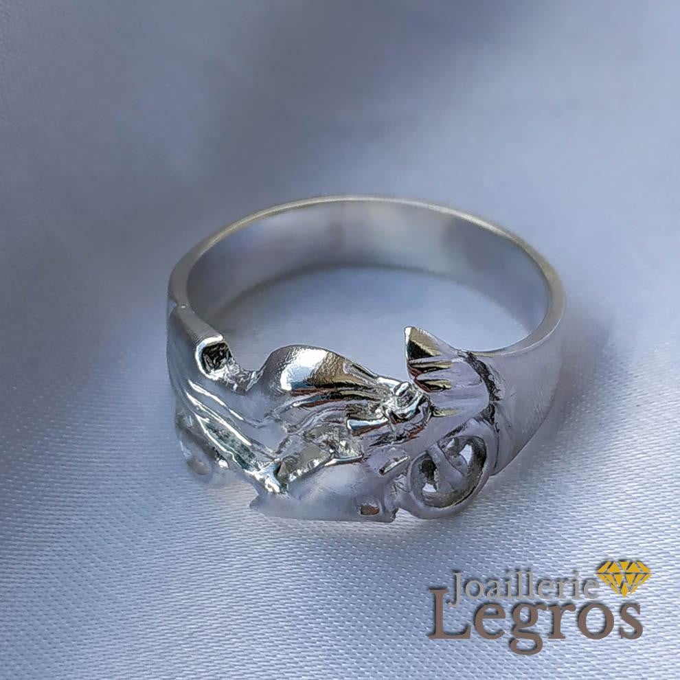 Bijou Bague moto en argent joaillerie legros bijouterie