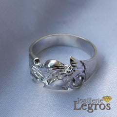 Bijou Bague moto en argent joaillerie legros bijouterie