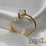 Bijou Bague or jaune 18 carats et son opale blanche joaillerie legros bijouterie