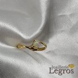 Bijou Bague or jaune 18 carats et son opale blanche joaillerie legros bijouterie