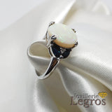 Bijou Opale Bague en or blanc 18 carats saphirs et diamants joaillerie legros bijouterie