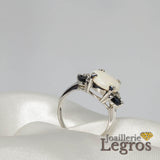 Bijou Opale Bague en or blanc 18 carats saphirs et diamants joaillerie legros bijouterie